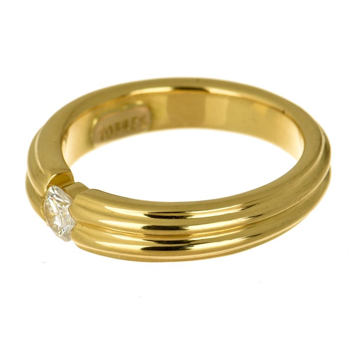 Ring - 18 kraat Gulguld Diamant (Natur)