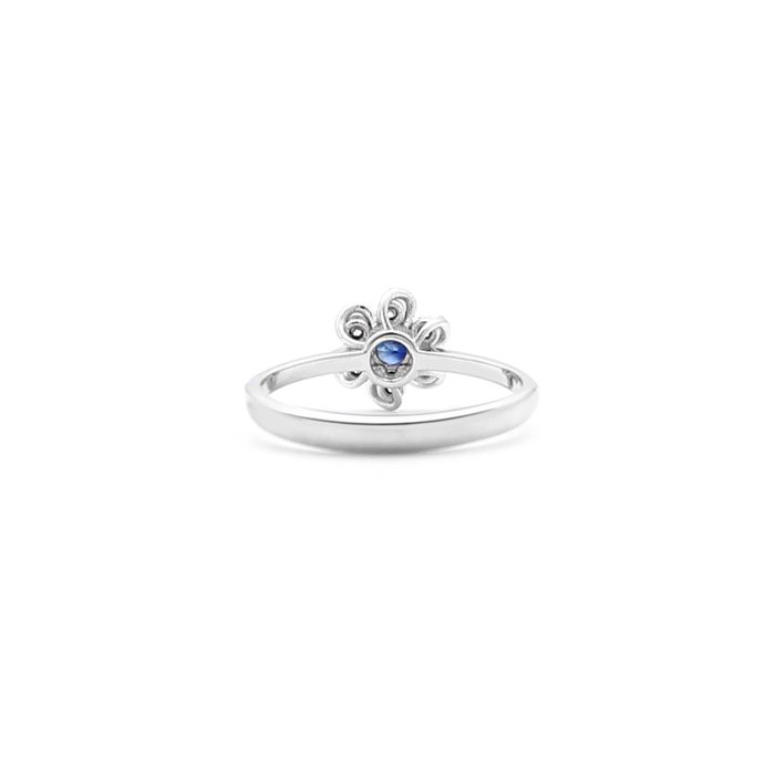 Ingen mindstepris - Ring - 18 kraat Hvidguld Diamant (Natur)  - Safir