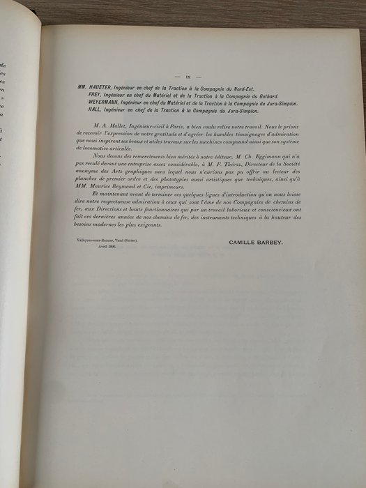 Camille Barbey - Les locomotives suisses - 1896