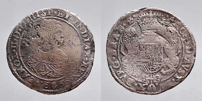 Holland. 2 x zilveren Dukatons (Zeeland en Brabant, bodemvondst) 1662-1668  (Ingen mindstepris)