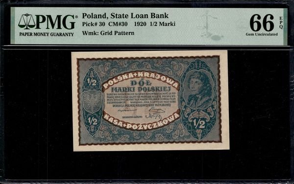 Polen. - ½ mark 1920 - Pick 30  (Ingen mindstepris)