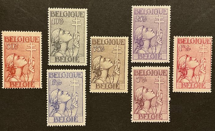 Belgien 1933 - Serie "Cross of Lorraine" - POSTFRIS - OBP 377/383