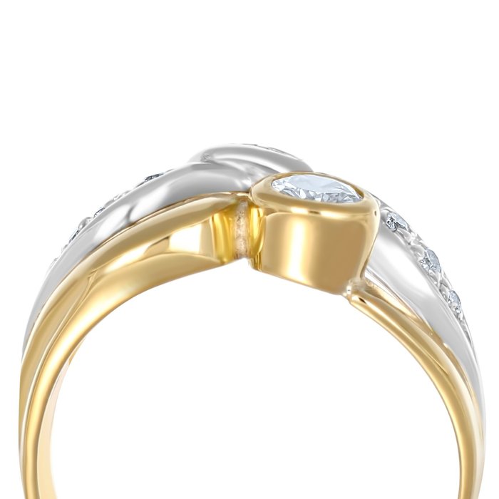 Ring - 18 kraat Gulguld, Hvidguld -  0.29ct. tw. Diamant (Natur)