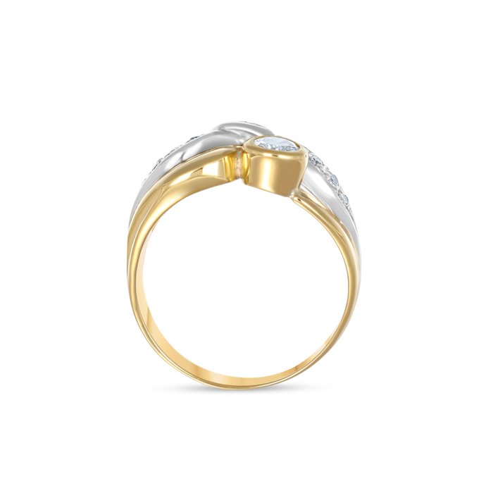 Ring - 18 kraat Gulguld, Hvidguld -  0.29ct. tw. Diamant (Natur)