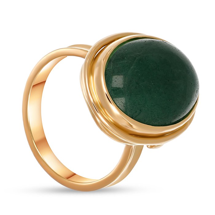 Ring - 18 kraat Gulguld -  10.00ct. tw. Jade