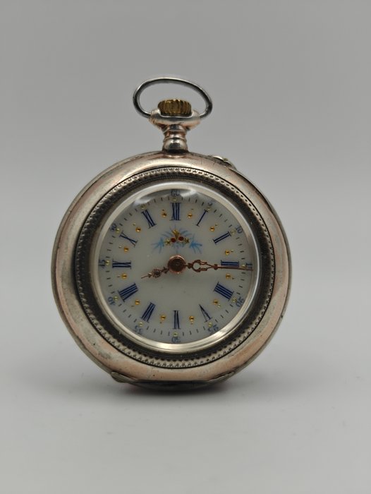 Ariste Châtelain - 800er Silber - arabische/ römische Zahlen - Taschenuhr - 1850-1900