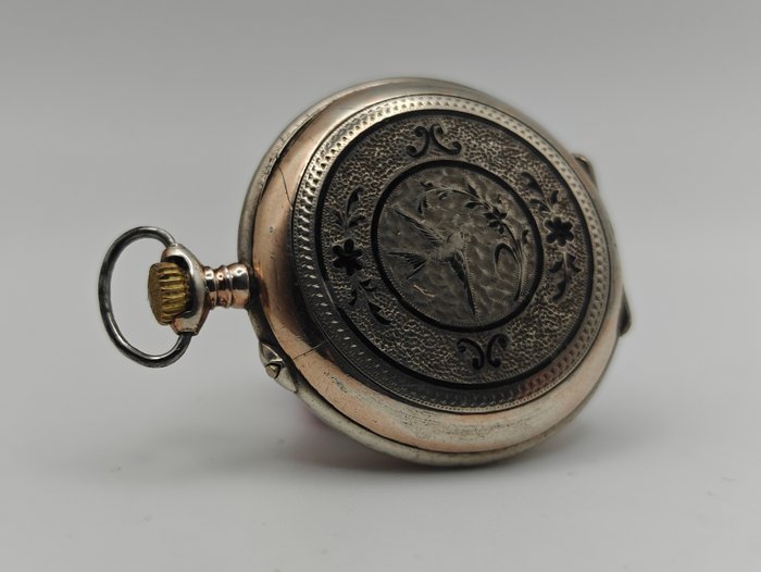 Ariste Châtelain - 800er Silber - arabische/ römische Zahlen - Taschenuhr - 1850-1900