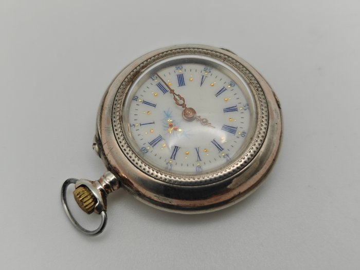 Ariste Châtelain - 800er Silber - arabische/ römische Zahlen - Taschenuhr - 1850-1900