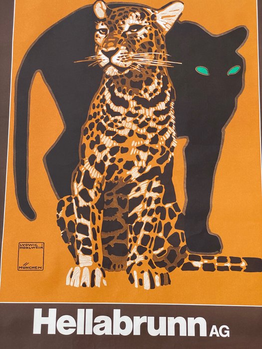 Ludwig Hohlwein - Poster antico originale di Hohlwein per lo zoo di Monaco - Zoologischer Garten Munchen - 1950‹erne