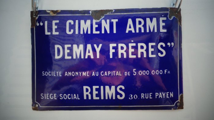 Le Ciment Arme Demay Freres Reims - Emaljeplade - Emalje