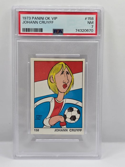 1973 Panini OK VIP Johan Cruyff #158 - PSA 7 Graded sticker