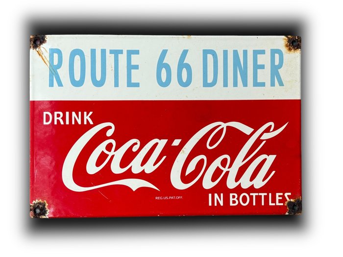 Coca-Cola - Emaljeplade - Route 66 Diner - Emalje