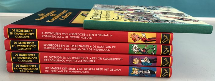 Robbedoes en Kwabbernoot - Herdruk album 1948 + 4 verzamel albums met de eerste 12 avonturen - 5 Album - Første udgave/genoptryk - 1993/2010