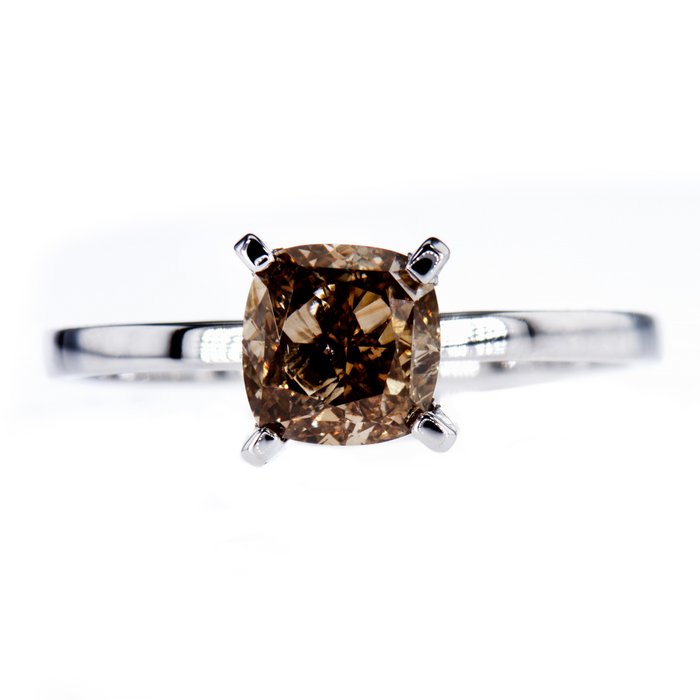 Ingen mindstepris - Forlovelsesring - 14 karat Hvidguld -  1.52ct. tw. Diamant (Naturfarvet)