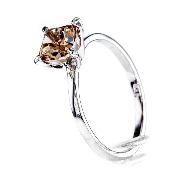 Ingen mindstepris - Forlovelsesring - 14 karat Hvidguld -  1.52ct. tw. Diamant (Naturfarvet)