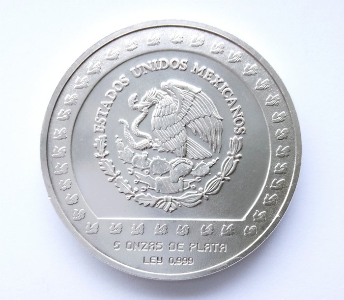 Mexico. 10.000 Pesos 1992 Piedra de Tizoc, 5 Oz (.999)