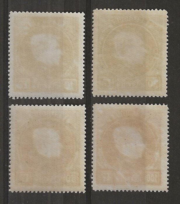 Belgien 1929 - Albert I type Montenez - 10F, 20F, 50F og 100F parisisk tryk (t14½) - OBP/COB 289/292