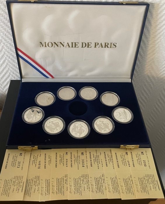 Frankrig. Proof Set 1991 Jeux Olympiques d'Hiver - Albertville, 9 monnaies  (Ingen mindstepris)