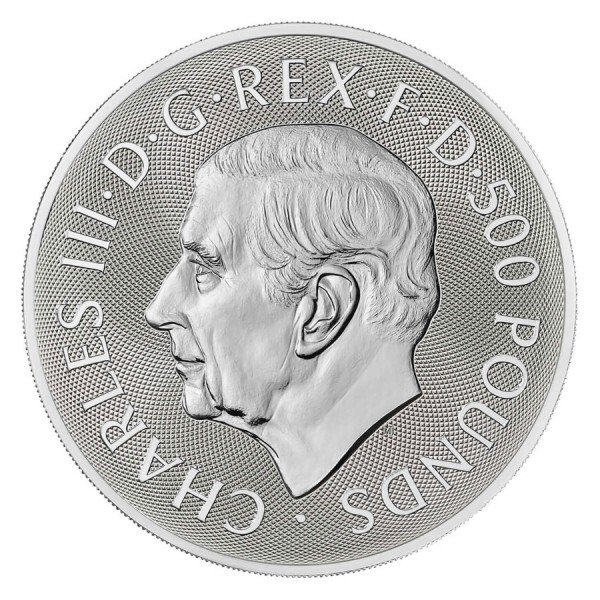 Storbritannien. 2024 1 Kilo £500 GBP Saint George  Dragon Silver Coin BU