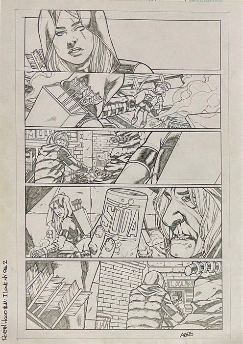 Ariño Sergio - 1 Original page - Robyn Hood: I love NY #11 page 2