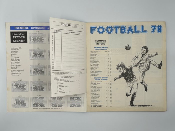 Panini - Football 78 Belgium - 1 Complete Album