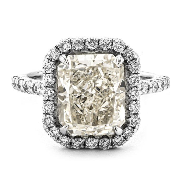 Ring - 18 kraat Hvidguld -  5.82ct. tw. Diamant (Natur) - Diamant