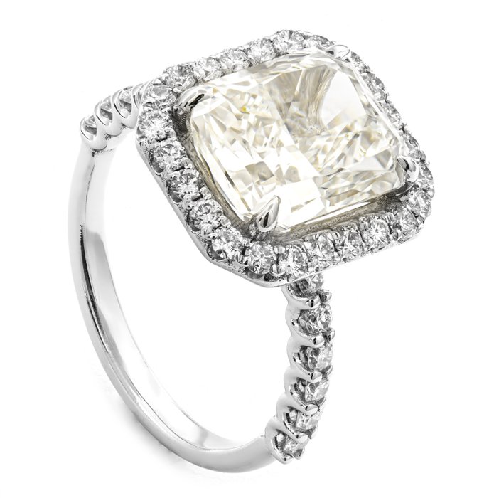 Ring - 18 kraat Hvidguld -  5.82ct. tw. Diamant (Natur) - Diamant