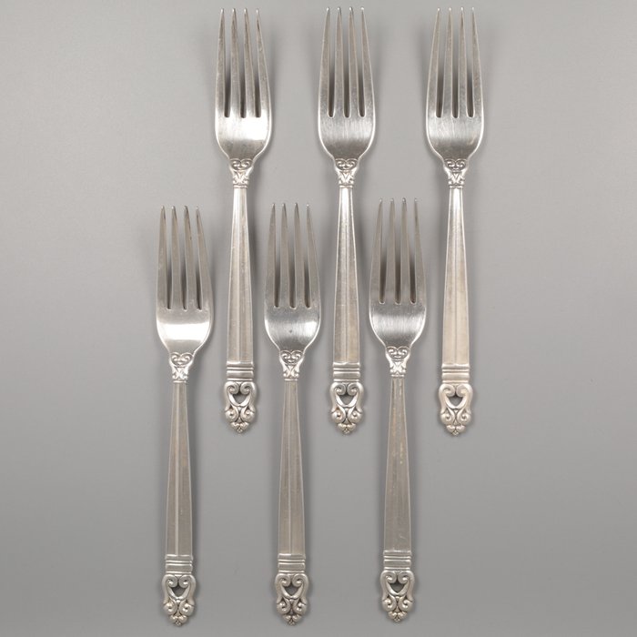 International Silver Company Dinervork Model: Royal Danish - Gaffel (6) - 925 sølv