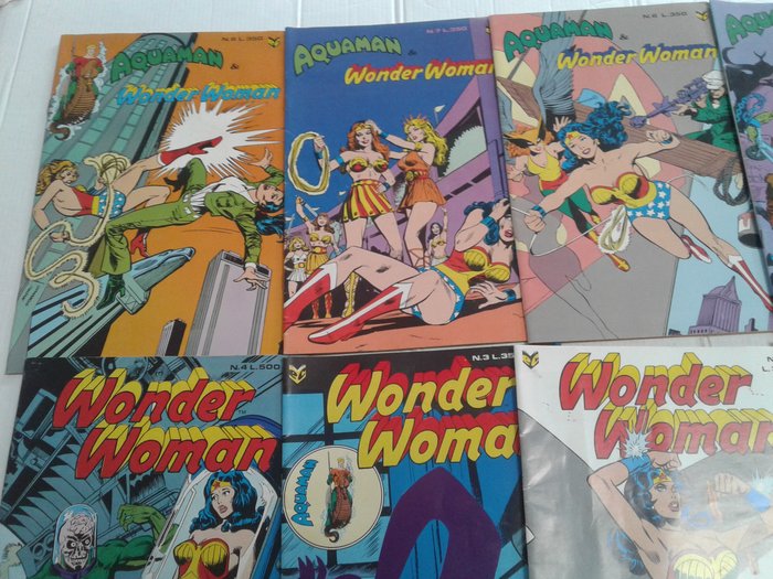 Wonder Woman e Aquaman n° 1/8 completa - 1° serie Cenisio - 8 Comic - Første udgave - 1976