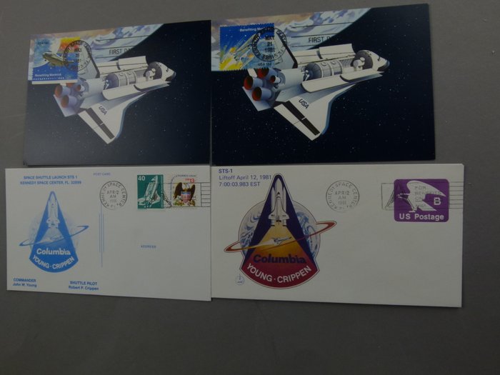 Samling af 54 STS-1 Top Shuttle Covers - 1980-1990