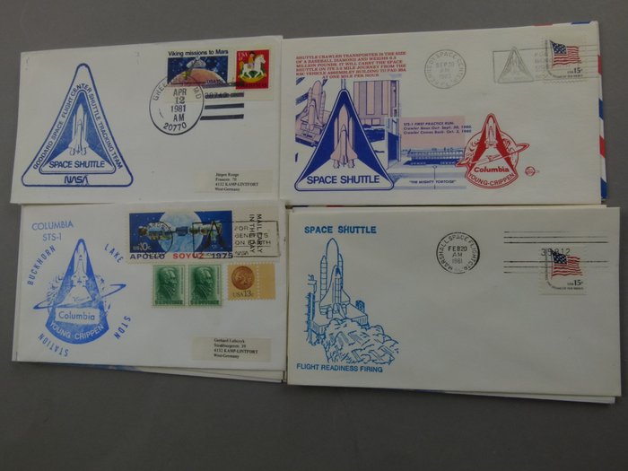 Samling af 54 STS-1 Top Shuttle Covers - 1980-1990