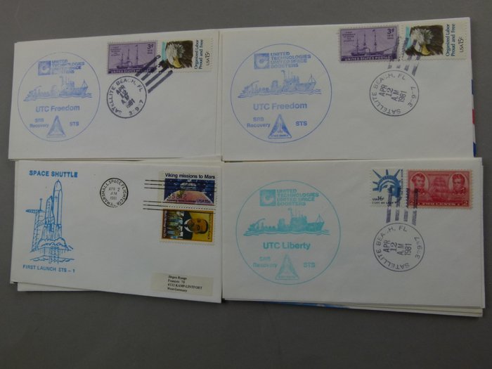 Samling af 54 STS-1 Top Shuttle Covers - 1980-1990