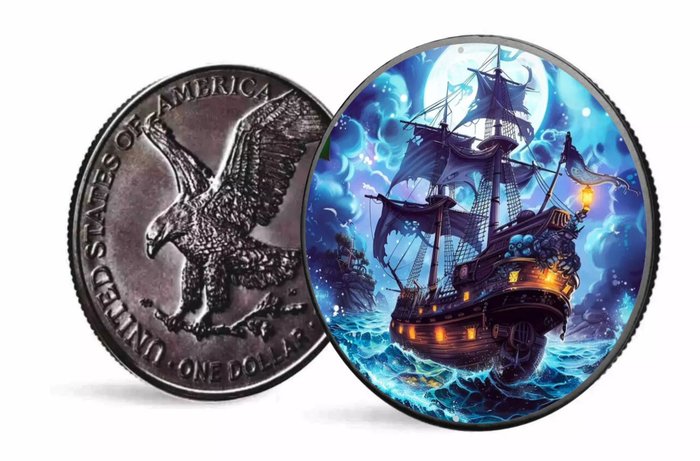 Förenta staterna. 1 Dollar 2024 Masters of the Seas - Shadow Ship 1 Oz (.999)  (Ingen mindstepris)