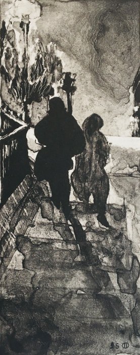 Jean-Jacques Ostier (1945- 2011) - Escalier à Montmartre - Lithographie originale signée