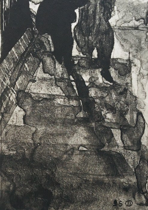 Jean-Jacques Ostier (1945- 2011) - Escalier à Montmartre - Lithographie originale signée