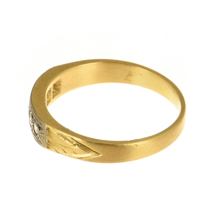 Ring - 18 kraat Gulguld, Hvidguld Diamant (Natur)