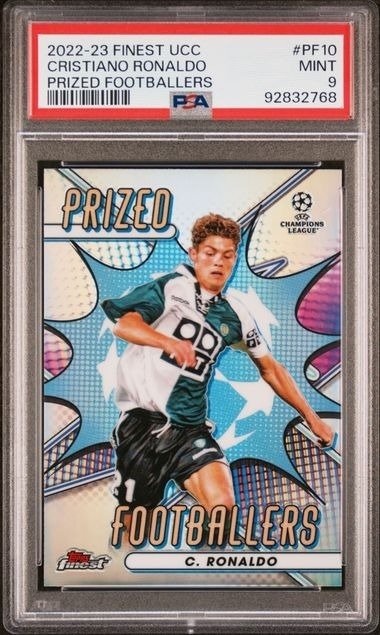 2022 Topps Finest UCC Cristiano Ronaldo #PF10 Prized Footballers PSA 9 - 1 Graded card