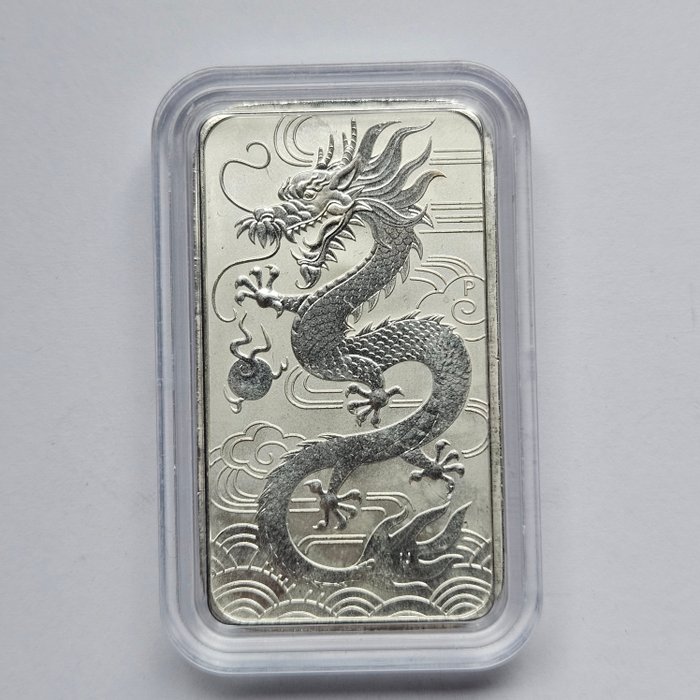 Australien. 1 Dollar 2018 Rectangular Dragon Bar, 1 Oz (.999)  (Ingen mindstepris)