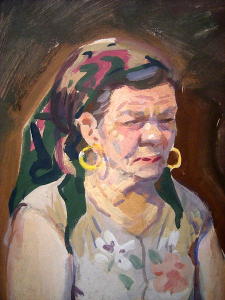 Yurij Severin (Ukrainian 1927 - after 1999) - Portrait of a Ukrainian peasant woman