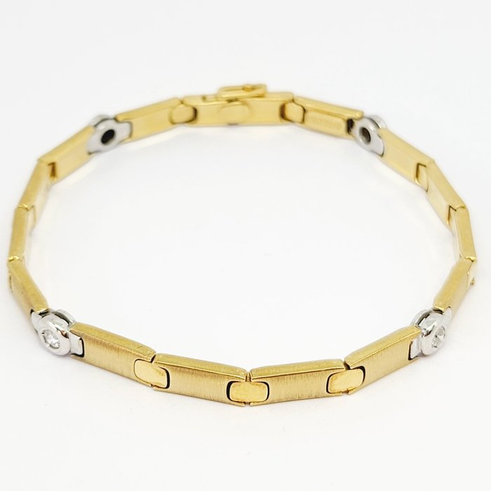 Armbånd - 18 kraat Gulguld Hvidguld -  040ct tw Diamant (Natur)