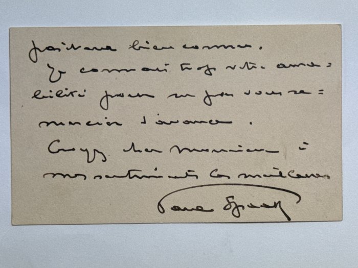 Paul Spaak (1871–1936) Belgian lawyer, poet, literary historian, and playwright. - Autograph signed personal card - 1920