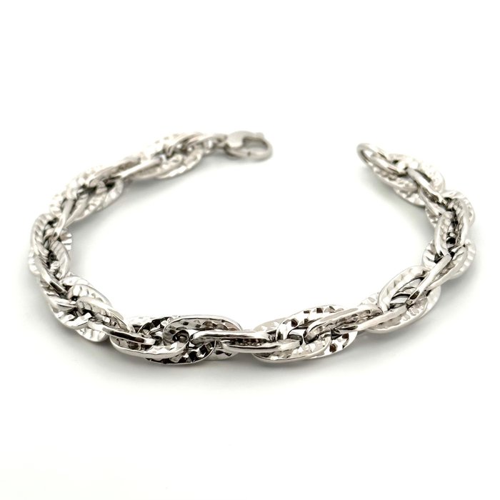 Handmade - Armbånd - Bracciale Torchon - 8.5 g - 18 kraat Hvidguld