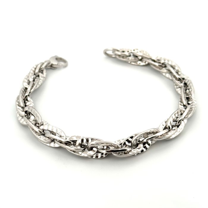 Handmade - Armbånd - Bracciale Torchon - 8.5 g - 18 kraat Hvidguld