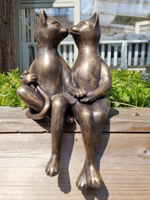 Statuette - Cats in love - Bronze