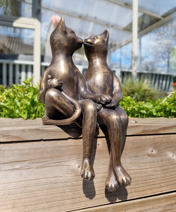 Statuette - Cats in love - Bronze