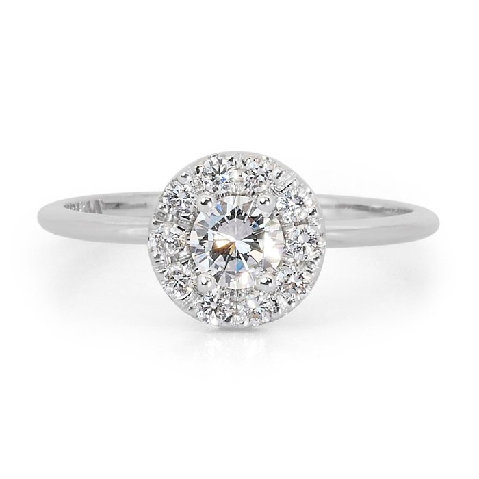 Ring - 18 kraat Hvidguld -  0.96ct. tw. Diamant (Natur) - Diamant