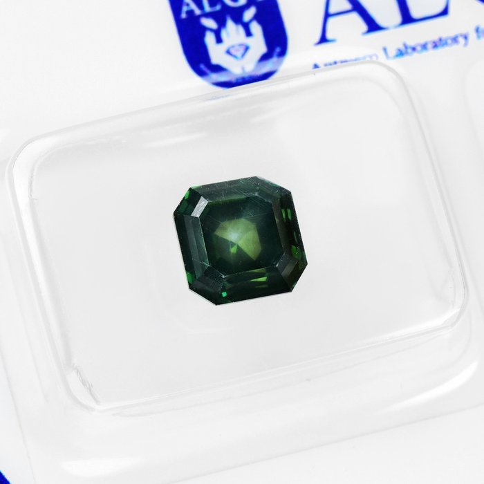 1 pcs Diamant  (Farvebehandlet)  - 2.15 ct - Fancy deep Blålig Grøn - I1 - Antwerp Laboratory for Gemstone Testing (ALGT)