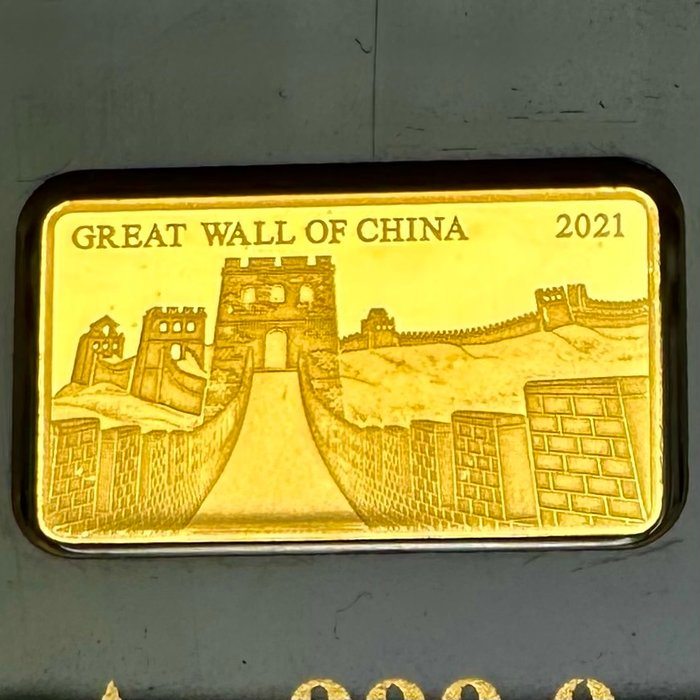 Fiji. 5 Dollars 2021 Great Wall Of China , oro 1/100 Oz (.999) Proof  (Ingen mindstepris)