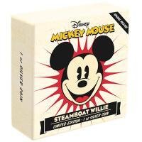 Niue. 2 Dollars 2020 Disney Steamboat Willie 2020 Polierte Platte mit COA und BOX - 1 oz