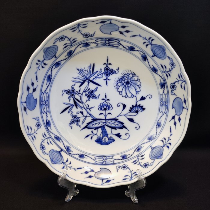 Meissen - Sæt skåle (2) - 2er Set runde Schalen/Beilagenschalen Ø 24,5 - 25,2 cm Zwiebelmuster Neuer Ausschnitt - Porcelæn